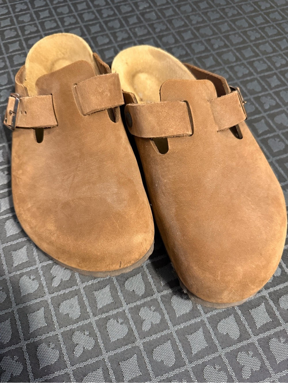 Birkenstock Brown Leather Slip-On Clogs